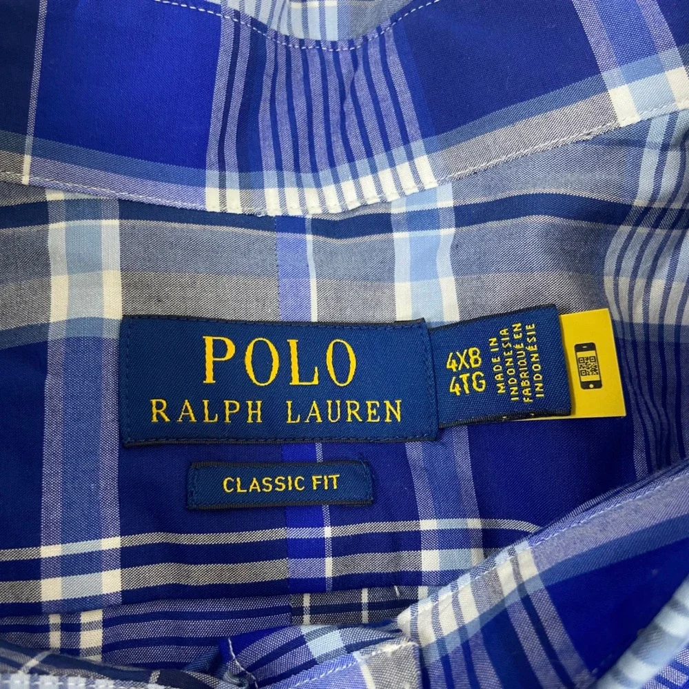 Polo Ralph Lauren Mens 4XB Plaid Poplin Oxford Shirt‎ Big & Tall Classic Fit NEW